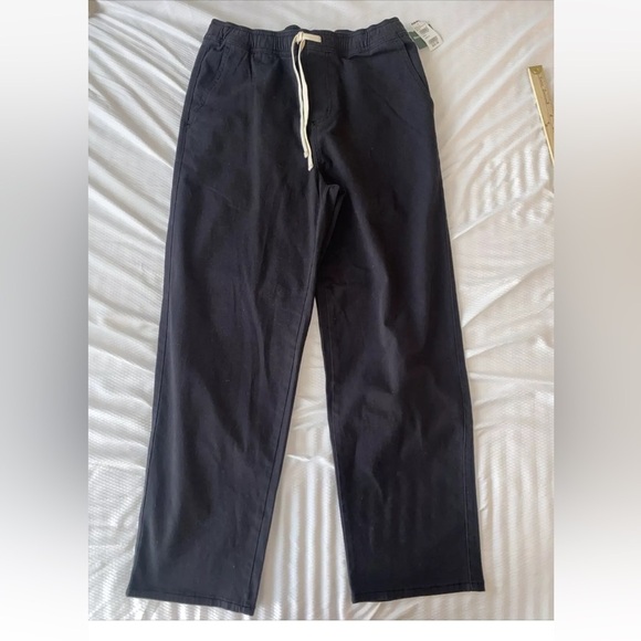 NWT RSQ Men's Small Twill Pull On Pants Black Stretch Elastic Waistband - Picture 2 of 8